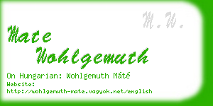mate wohlgemuth business card